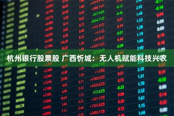 杭州银行股票股 广西忻城：无人机赋能科技兴农